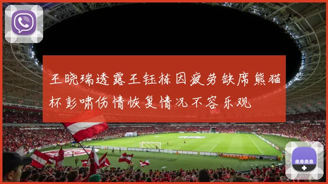 王晓瑞透露王钰栋因疲劳缺席熊猫杯彭啸伤情恢复情况不容乐观